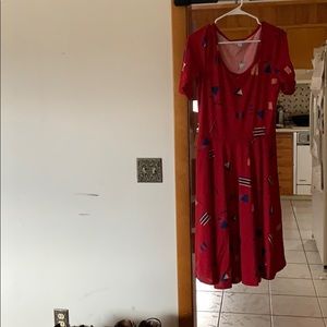 Red dress with shapes